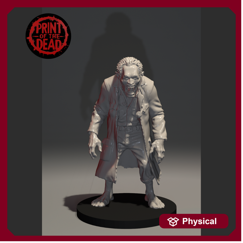 Print of the Dead - Drop 001 - Zombie Hollow Eyes - Grey Resin Print