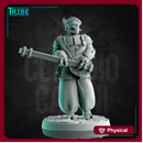 (0202) Male robot Warforged bard with lute