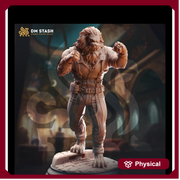 Leonin LionFolk Fighter Pugilist, Monk PC NPC Miniature | 28mm, 32mm, 54mm, 75mm, 100mm Scales | Pathfinder Figure DnD | - Only-Games