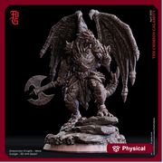 Dragonborn Paladin 2handed Axe model | 28mm, 32mm, 54mm,75mm,100mm Scale Resin Miniature Dungeons and Dragons D&D Pathfinder | Flesh of Gods - Only-Games