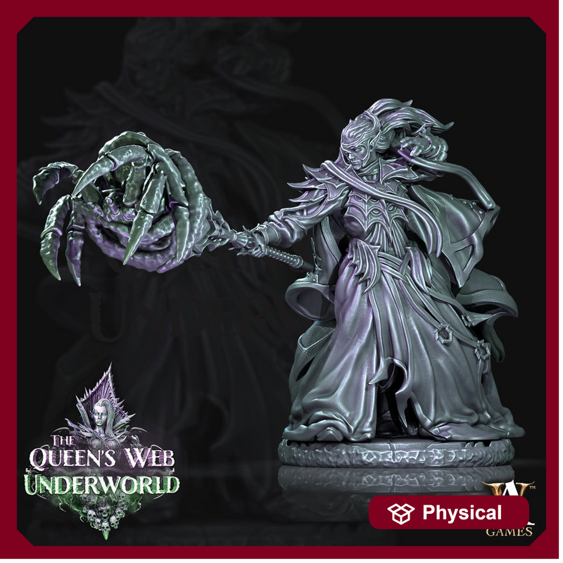 Dark Elf Archmage - Drow Wizard  | 28mm, 32mm, 75mm | DnD 5e Miniature | Miniature for Dungeons and Dragons |  Gromph Baenere mini | - Only-Games