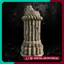 Stone Pillar Ruins 4 - Broken Column STL for DnD & Wargaming