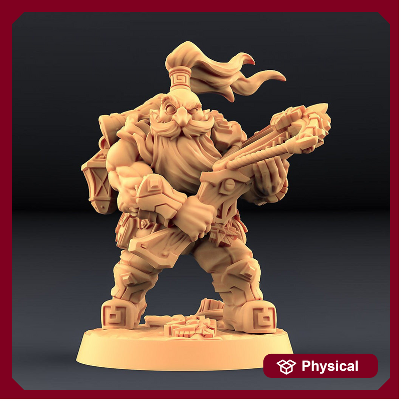 Dwarf Fighter Crossbow Expert | Dungeons and Dragons | 28mm,32mm Scales | 54mm, 75mm TALL | Pathfinder Mini for Painting |Artisan Guild - Only-Games