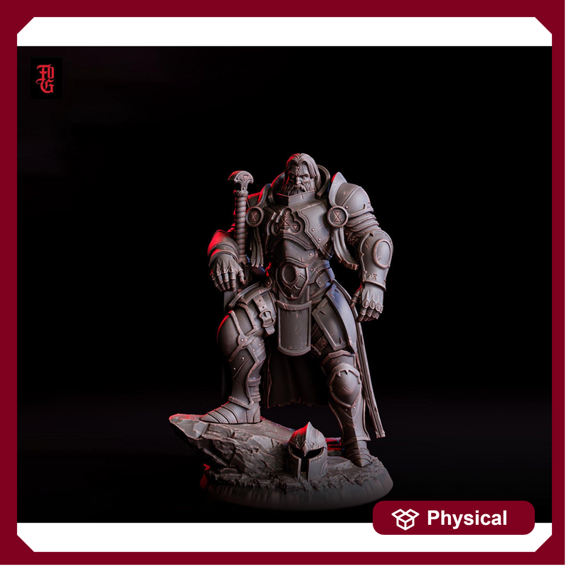 Human Paladin Fighter Greatsword Knight | Unpainted Resin Miniature | D&D 5e Hero | 5 Scales - Only-Games