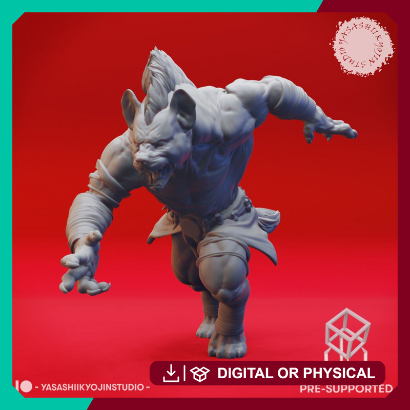 Gnoll - Charging - Tabletop Miniature (Pre-Supported) - Only-Games