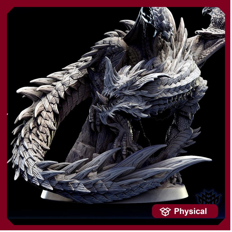 Legendary Chromatic Blue Dragon (4 sizes) D&D Unpainted Miniature | 230mm Height | Resin Figurine | Dungeons and Dragons 5e Pathfinder | - Only-Games