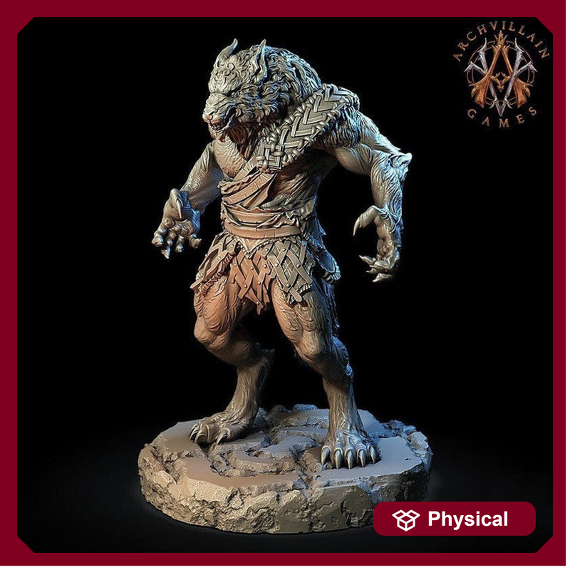 Werewolf | 65mm | Archvillain Games | 3d printed | Collector| Figure for painting | - Only-Games