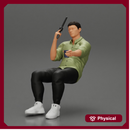 Gangster sitting at the table with a glass of whisky holding gun and playing poker