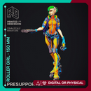 Roller Girl - Cute Cyberpunk desktop girl - PRESUPPORTED - 150 mm model