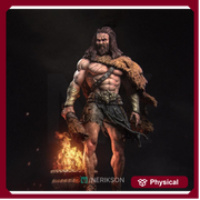 Human Barbarian, Heracles PC / NPC Unpainted Miniature | 28mm,32mm,54mm,75mm,100mm,140mm Scales | Dungeons and Dragons Pathfinder | NERIKSON - Only-Games