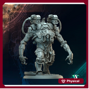 Sci-Fi Heavy Terminator Chaos Demon Knight Miniature | 32mm, 40mm, 50mm, 65mm 80mm BASE SIZES | Resin Unpainted | Sci-fi Archvillain Games - Only-Games