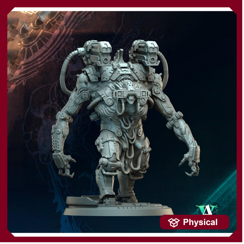 Sci-Fi Heavy Terminator Chaos Demon Knight Miniature | 32mm, 40mm, 50mm, 65mm 80mm BASE SIZES | Resin Unpainted | Sci-fi Archvillain Games - Only-Games