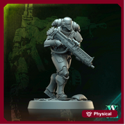 Sci-Fi Miniature Space Soldier Argo Commando |  28mm,32mm Scales & 54mm,75mm,100mm TALL | Resin Mini | Shocktrooper TPG | Archvillain Games - Only-Games
