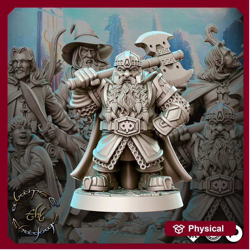 Fighter Dwarf Miniatures| Dungeons and Dragons | 28mm, 32mm, 54mm, 75mm Scales| Pathfinder | Resin Figure for Painting | RN Estudio - Only-Games