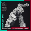 Hell Wolf - Lava - PRESUPPORTED - Hell Hath No Fury - 32mm Scale