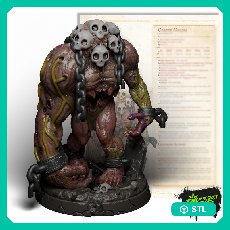 [Corpse Golem] Large Fleshbound Horror – Undead Giant, Zombie Abomination, Stitched Flesh Monster for DnD 5e 2024, and Undead Encounters