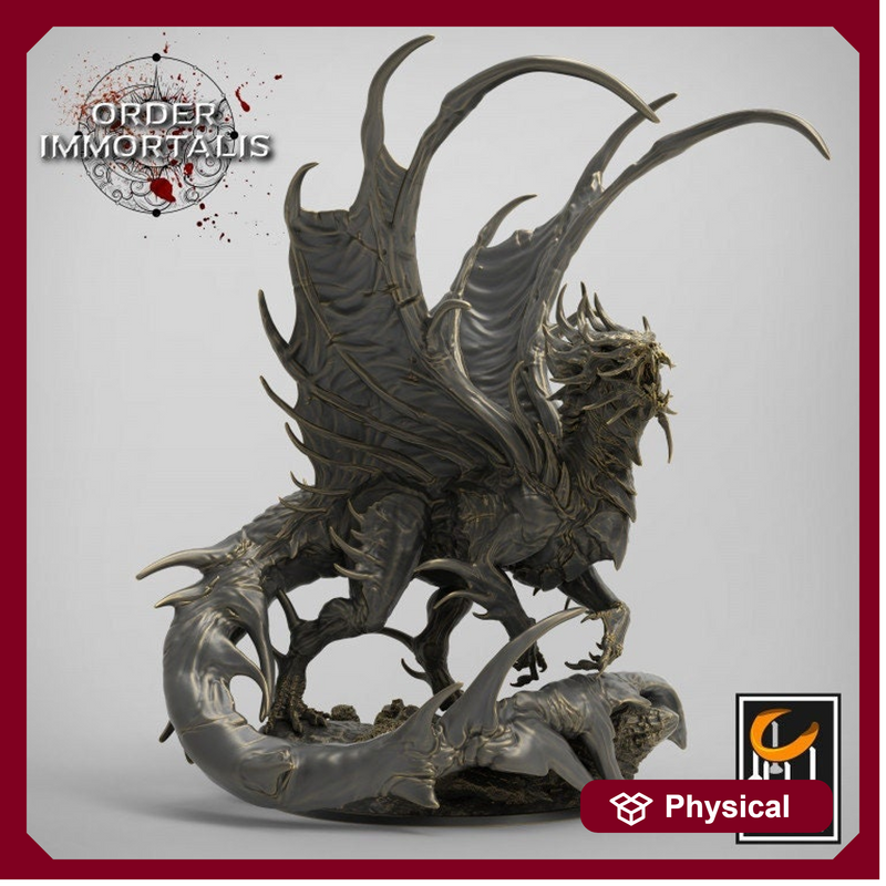 Blood Dragon Miniature  | Available in Mature & Ancient sizes 180mm High |Dragon Statue Figurine |Dungeons and Dragons 5e| Lord of the Print - Only-Games