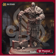 Goliath Human Barbarian Fighter Miniature | 28mm,32mm,54mm,75mm,100mm Scales | Dungeons and Dragons Pathfinder | DM Stash - Only-Games