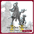 Alenor, Elven Sorceress and her Imp Familiar, Griblett (32mm scale presupported miniature)