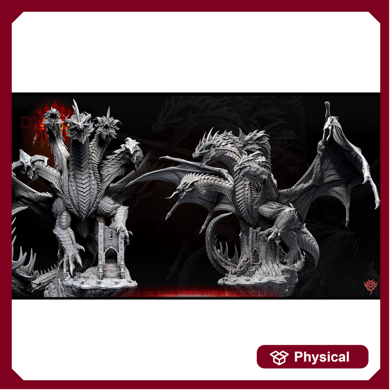 Tiamat God Dragon Queen of Chaos (3 sizes) D&D Miniature | 360mm Wing Span,175mm Height | Resin Figurine |Dungeons and Dragons 5e Pathfinder - Only-Games