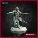 (0142) Male firbolg human elf half-orc tiefling rogue thief ranger with two small swords knives