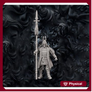 Samurai Polearm Master, Fighter Battle Master, Paladin  | DnD Unpainted Miniature 28mm,32mm,54mm,75mm,100mm Scale Figure DnD mini - Only-Games