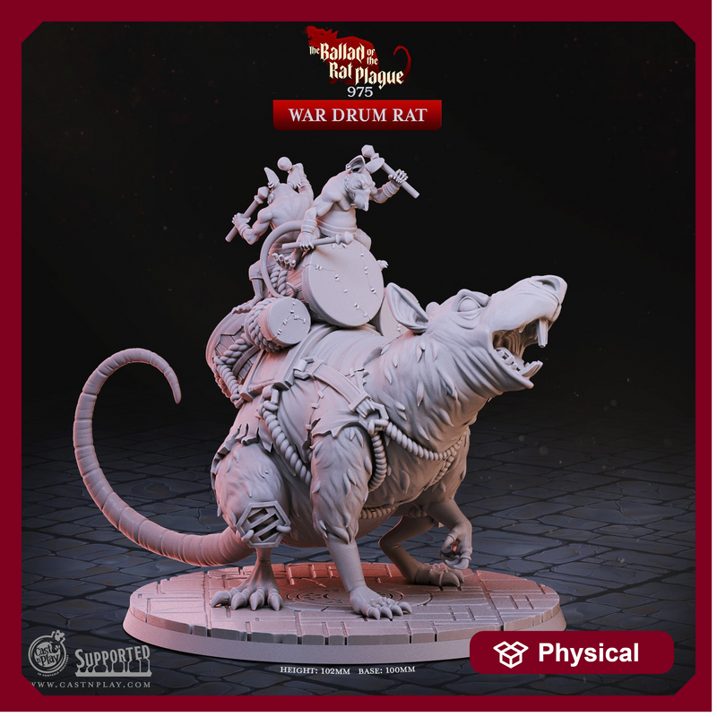 War Drum Rat - The Ballad of the Rat Plague - CastNPlay - Terrain Wargaming D&D DnD 28mm 32mm 40mm 54mm