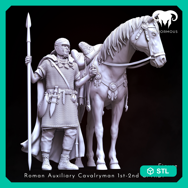 Figure & Horse - Roman Auxiliary Cavalryman 1st-2nd C. A.D. Auxilia Equestrians!