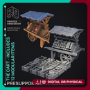 Cart - Modular Enviroment Model -  PRESUPPORTED - Illustrated and Stats - 32mm scale