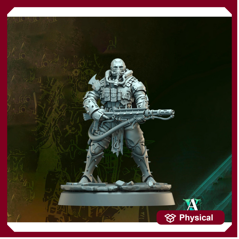Grimdark Sci-Fi Soldier Hell Platoon Miniature, OPR Proxy, 3D Printed Tabletop Wargaming Mini - Only-Games