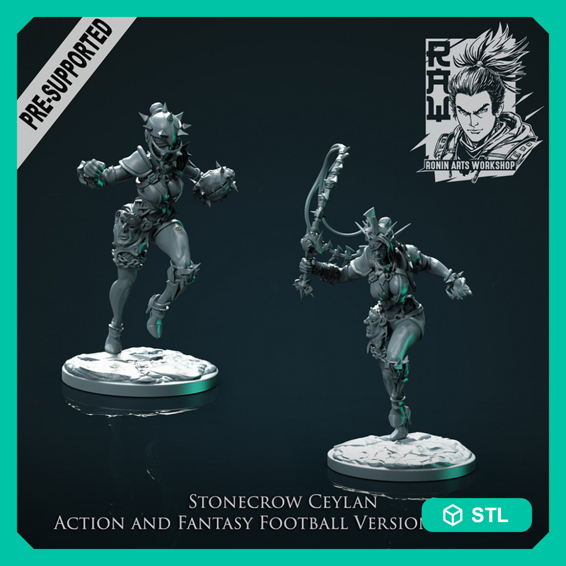Ceylan The Enforcer - 35mm Stonecrow (Action and Football Pose) - STL only - Only-Games