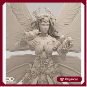 Fairy Queen, Fey Fairy Winged Female Druid PC or NPC D&D 5e | 28mm, 32mm,54mm,75mm, 100mm Scales | Dungeons and Dragons | Pathfinder | - Only-Games