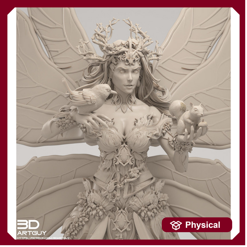 Fairy Queen, Fey Fairy Winged Female Druid PC or NPC D&D 5e | 28mm, 32mm,54mm,75mm, 100mm Scales | Dungeons and Dragons | Pathfinder | - Only-Games