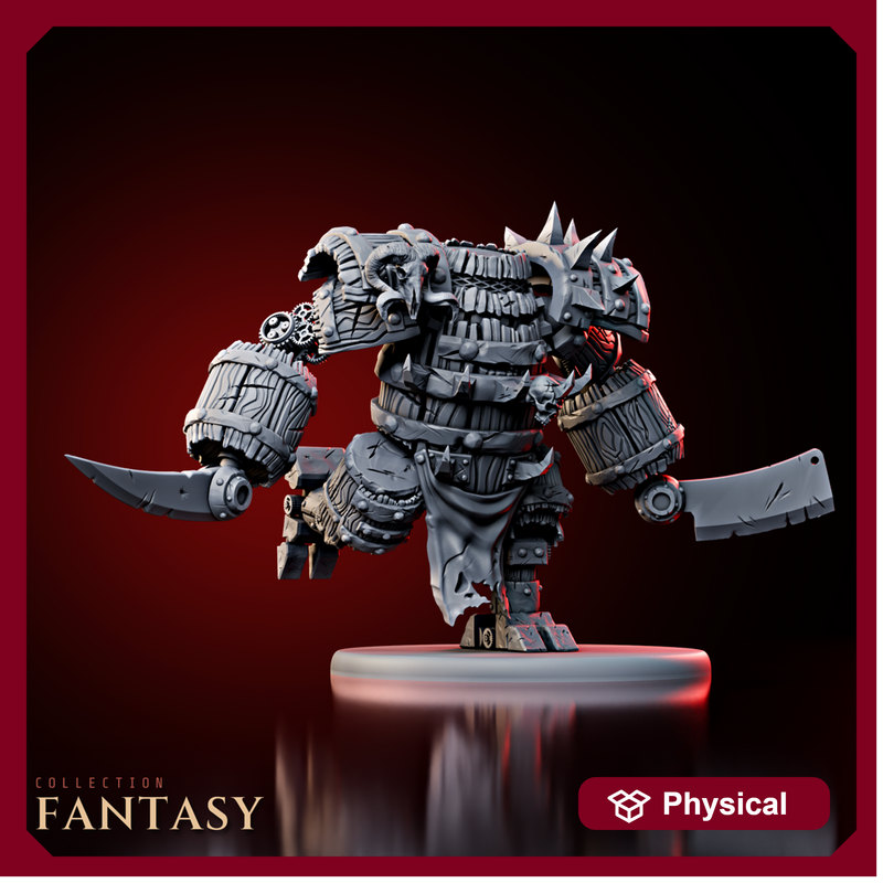 Barrel Construct w/ Sword & Axe - Only-Games