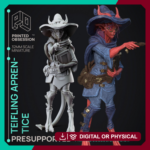Nendra - Teifling Wizard Aprentice - PRESUPPORTED - 32 mm scale - Only-Games