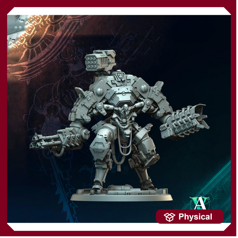 Sci-Fi  Chaos Demon Prince Mech Miniature | 32mm, 40mm, 50mm, 65mm 80mm BASE SIZES | Resin Unpainted | - Only-Games