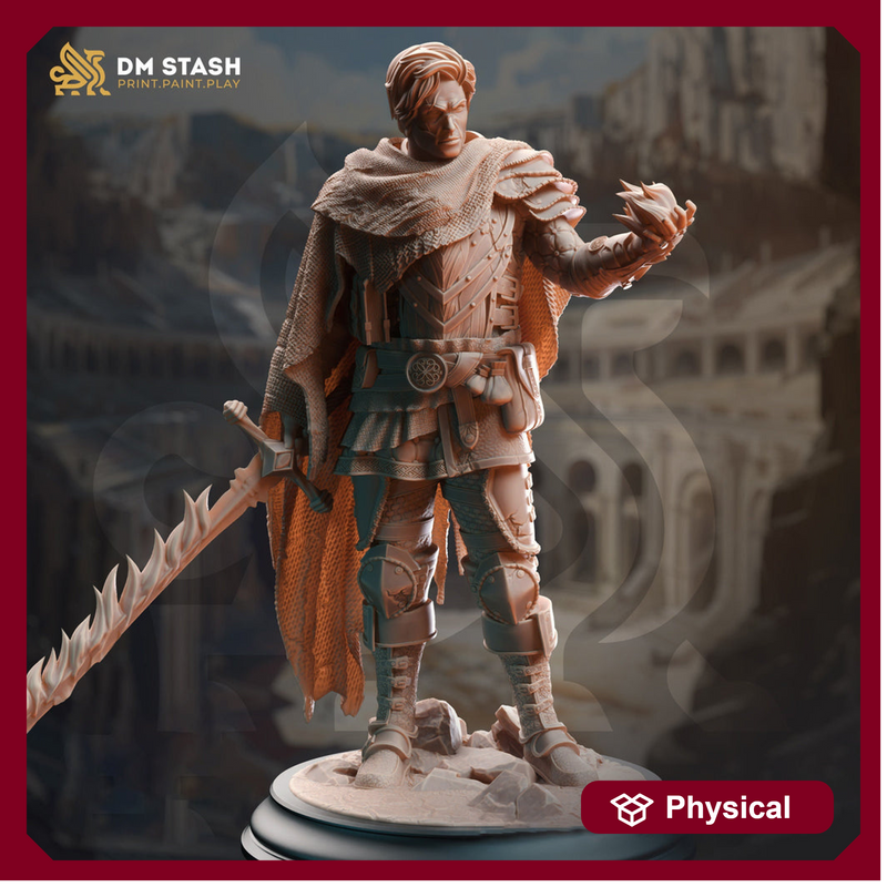 Human Male Eldritch Knight Fighter Warlock | 28mm, 32mm,54mm, 75mm, 100mm Scales | Dungeons and Dragons | Pathfinder | DM Stash - Only-Games
