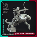 Panther & Scout - Elf and Familar - 4 Models - PRESUPPORTED - 32mm Scale