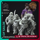 Giff Sailors x4 - Weird Shores - PRESUPPORTED - 32mm scale