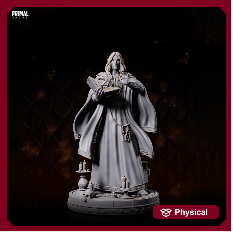 Elf Wizard Miniature UNPAINTED Resin Spellcaster Mage DnD 5e Pathfinder RPG Figurine - Only-Games