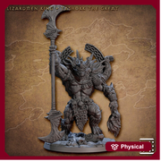 Lizardfolk,Lizardman,Fighter, Range, Paladin PC NPC  | 28mm,32mm,54mm,75mm Scale Resin Miniature | Dungeons and Dragons |Artisan Guild - Only-Games