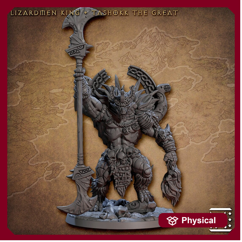 Lizardfolk,Lizardman,Fighter, Range, Paladin PC NPC  | 28mm,32mm,54mm,75mm Scale Resin Miniature | Dungeons and Dragons |Artisan Guild - Only-Games