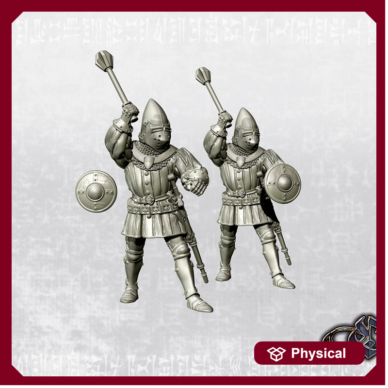 Man at arm with mace on foot - Late 14th - 28mm historic scale