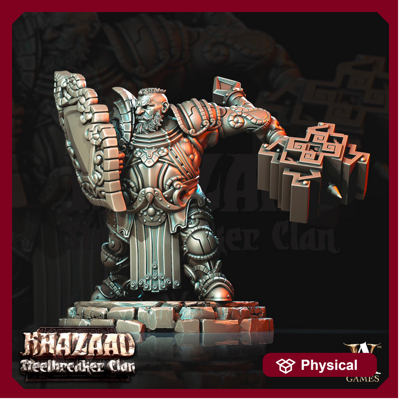 Dwarf Fighter with Mace & shield Resin Miniatures|Dungeons and Dragons|28mm, 32mm,54mm,75mm,100mm Scale | Pathfinder | Figure for Painting| - Only-Games