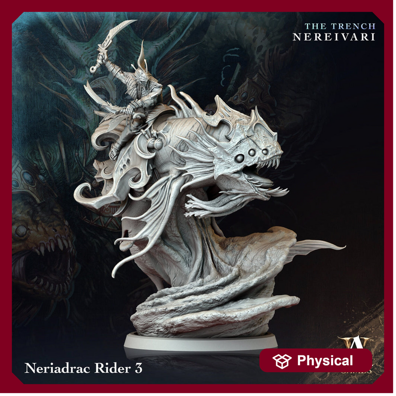 Triton, Sea Elf mounted on Fish Monster | 28mm,32mm,54mm Scales | Archvillain Games |Dungeons and Dragons 5e Pathfinder Underwater Adventure - Only-Games
