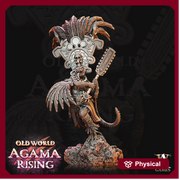 Lizardfolk Lizardman Skink Starpriest | 28mm, 32mm,75mm Scales | Dungeons and Dragons | Unpainted Figure | - Only-Games