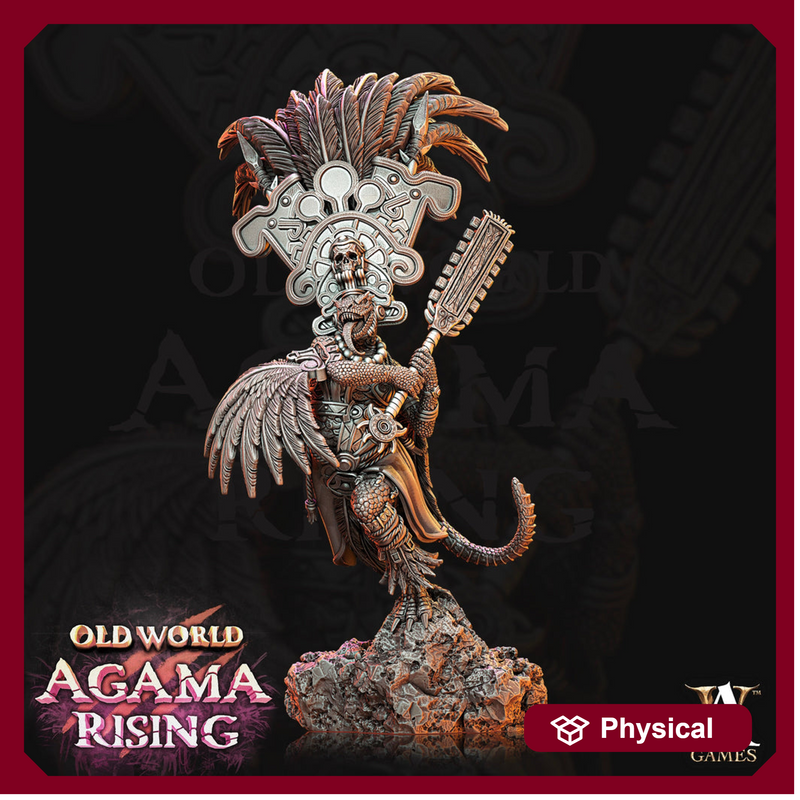 Lizardfolk Lizardman Skink Starpriest | 28mm, 32mm,75mm Scales | Dungeons and Dragons | Unpainted Figure | - Only-Games