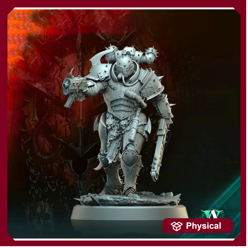 Sci-Fi Miniature Chaos Space Knight, Orbita Hellscape Legions Marauder | 28mm,32mm, 54mm, 75mm,100mm Scales | Resin Mini | Archvillain Games - Only-Games