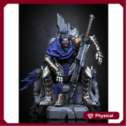 Broken Fighter King on throne D&D 5e Unpainted Miniature| 28mm,32mm,54mm,75mm,100mm Scales | Pathfinder Figure | RPG | Figurine unpainted | - Only-Games