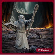 Dwarf Wizard Miniatures | Spell Caster | Dungeons and Dragons | 28mm,32mm,54mm, 75mm, 100mm Scales | Pathfinder | Figure for Painting| - Only-Games